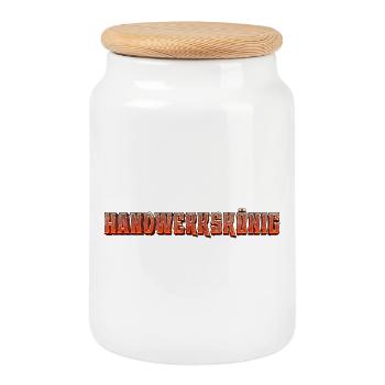 Roi des métiers - Boîte à biscuits avec couvercle en bois - blanc - Devant