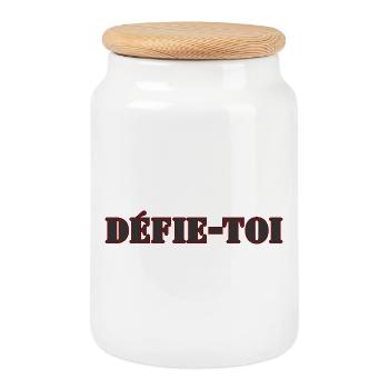 DÉFIE-TOI - Boîte à biscuits avec couvercle en bois - blanc - Devant