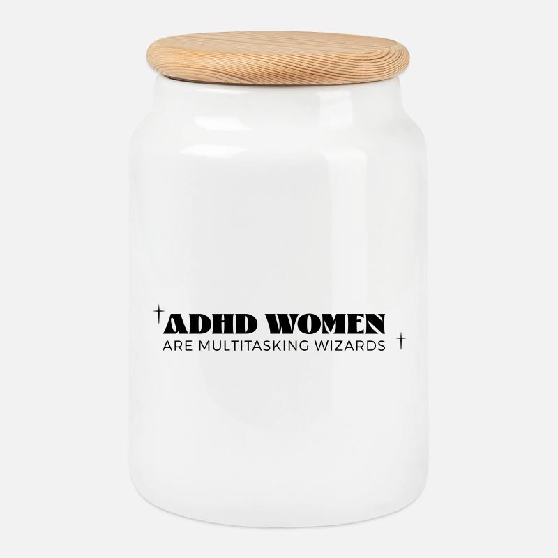 ADHD Women - Keksdose mit Holzdeckel - Weiß