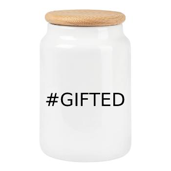 #GIFTED - Keksdose mit Holzdeckel - Weiß - Vorne