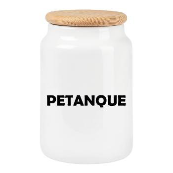 Pétanque ! - Keksdose mit Holzdeckel - Weiß - Vorne