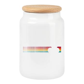 Motif de vélo arc-en-ciel vibrant - Boîte à biscuits avec couvercle en bois - blanc - Devant