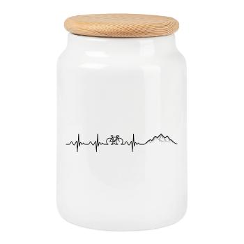 Heartbeat VTT - Boîte à biscuits avec couvercle en bois - blanc - Devant