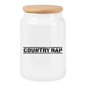Country Rap - Cookie Jar with Wooden Lid - white - Front