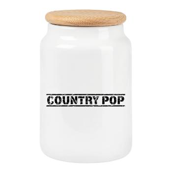 Country Pop - Cookie Jar with Wooden Lid - white - Front