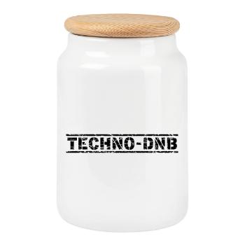 Techno DNB - Keksdose mit Holzdeckel - Weiß - Vorne