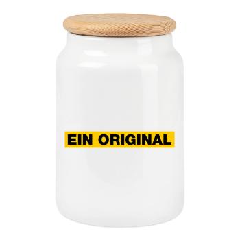 Ein Original - Keksdose mit Holzdeckel - Weiß - Vorne