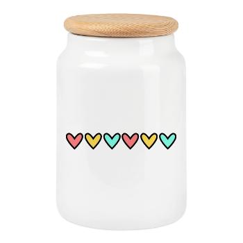 CHRISTMAS. YEAR. ANNIVERSARY. RETIREMENT. FATHER'S DAY - Cookie Jar with Wooden Lid - white - Front