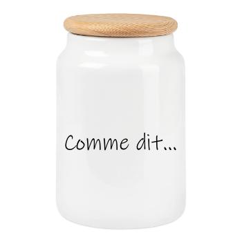 Comme dit... - Boîte à biscuits avec couvercle en bois - blanc - Devant