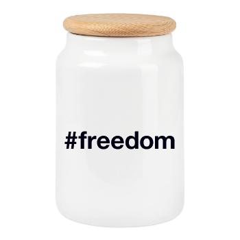 Hashtag LIBERTÉ - Boîte à biscuits avec couvercle en bois - blanc - Devant