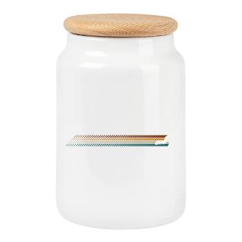 Sunset Stripes Runner Silhouette - Cookie Jar with Wooden Lid - white - Front