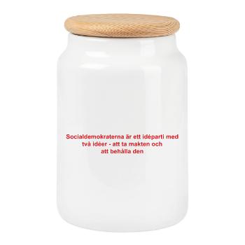 Conception moderne d'ondes sonores abstraites - Boîte à biscuits avec couvercle en bois - blanc - Devant