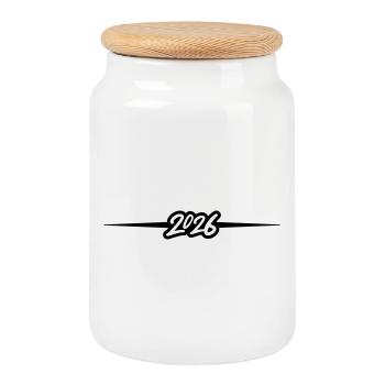 2026 Element - Keksdose mit Holzdeckel - Weiß - Vorne