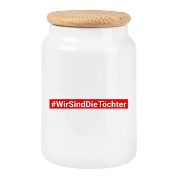 Filles contre Merz anti CDU - Boîte à biscuits avec couvercle en bois - blanc - Devant