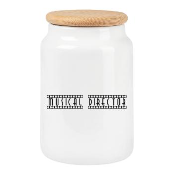 Musical_Director - Cookie Jar with Wooden Lid - white - Front