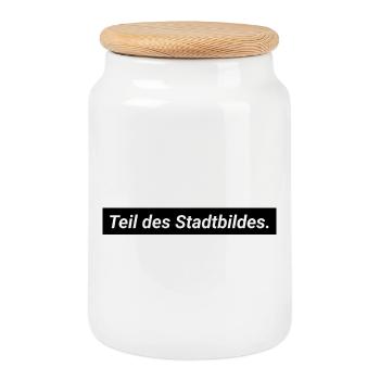 Je fais partie du paysage urbain - Boîte à biscuits avec couvercle en bois - blanc - Devant