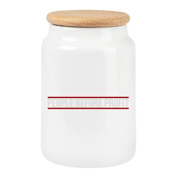 Logo de l’activisme People Before Profit Justice - Boîte à biscuits avec couvercle en bois - blanc - Devant