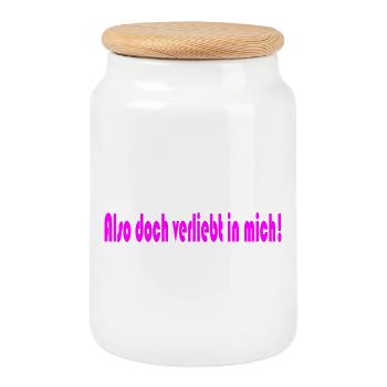 So I fell in love with me after all! - Cookie Jar with Wooden Lid - white - Front