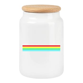 Retro Neon Friendly Raider - Cookie Jar with Wooden Lid - white - Front