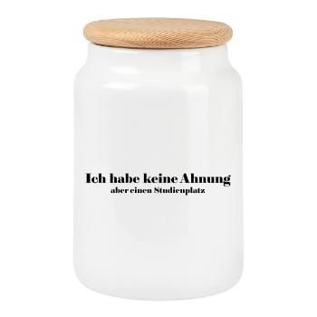 Studienplatz - Keksdose mit Holzdeckel - Weiß - Vorne