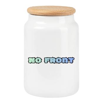 Pas de front, pas de reproche, langage de jeunesse - Boîte à biscuits avec couvercle en bois - blanc - Devant