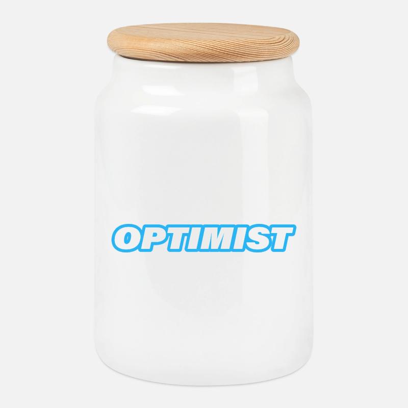 OPTIMIST - Keksdose mit Holzdeckel - Weiß