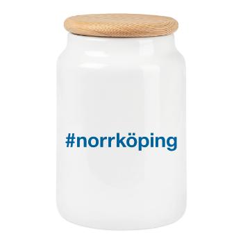 Norrköping Sverige Suède Schweden - Boîte à biscuits avec couvercle en bois - blanc - Devant