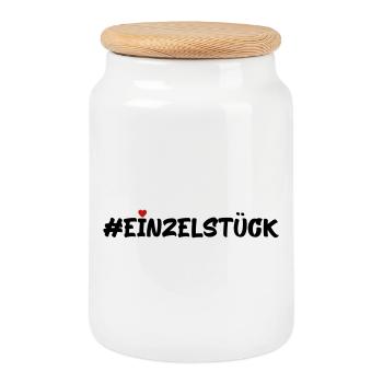 Einzelstück - Keksdose mit Holzdeckel - Weiß - Vorne