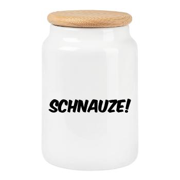 Schnauze! - Keksdose mit Holzdeckel - Weiß - Vorne