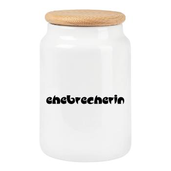 Ehebrecherin | Ehebrecher | fremd gehen | betrügen - Cookie Jar with Wooden Lid - white - Front