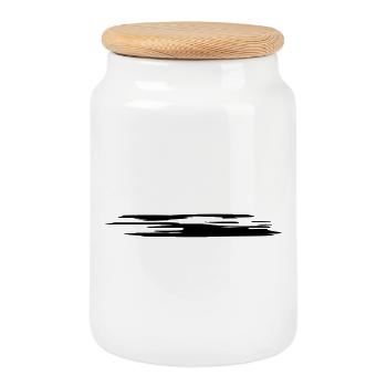 Klecks Strich Streifen Marker TOP (Vectorgraphic) - Keksdose mit Holzdeckel - Weiß - Vorne