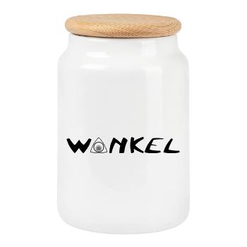 Lettrage Wankel - Boîte à biscuits avec couvercle en bois - blanc - Devant
