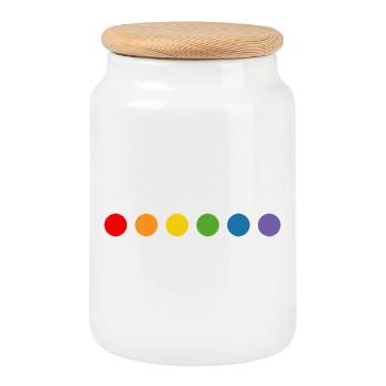 boules arc-en-ciel LGBT lgbtqi queer lgbt csd tshirt - Boîte à biscuits avec couvercle en bois - blanc - Devant