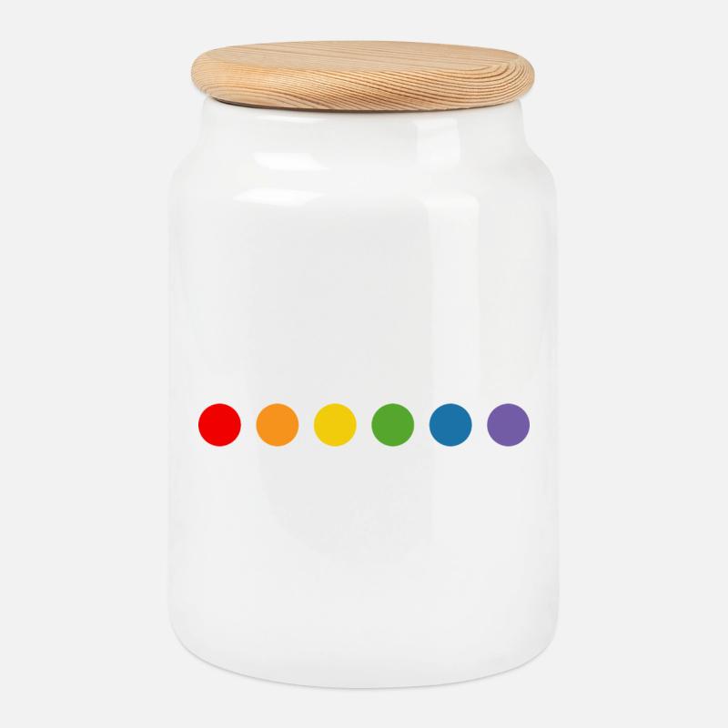 rainbow balls LGBT lgbtqi queer lgbt csd tshirt - Keksdose mit Holzdeckel - Weiß