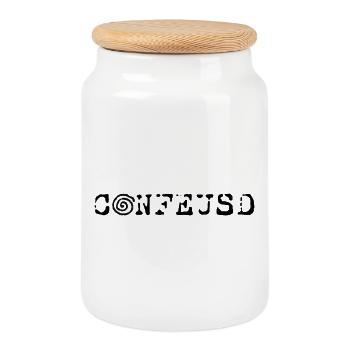 Confused - Keksdose mit Holzdeckel - Weiß - Vorne