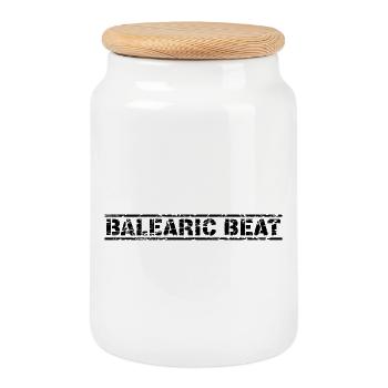 Balearic Beat - Cookie Jar with Wooden Lid - white - Front