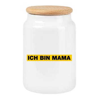 Ich bin MAMA - Keksdose mit Holzdeckel - Weiß - Vorne