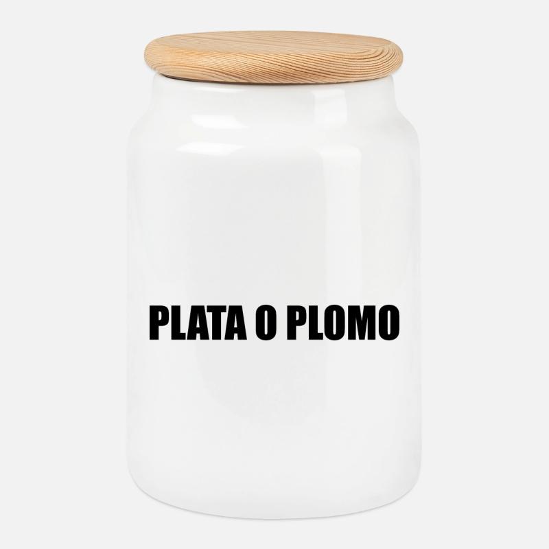 PLATA O PLOMO - Keksdose mit Holzdeckel - Weiß