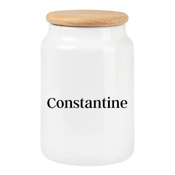Constantine - Boîte à biscuits avec couvercle en bois - blanc - Devant
