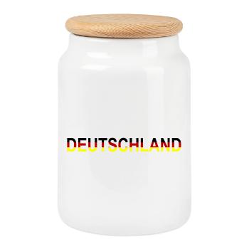 Deutschland Design - Keksdose mit Holzdeckel - Weiß - Vorne