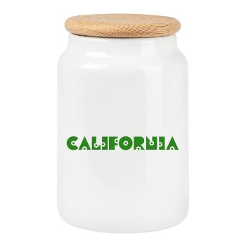CALIFORNIA Kalifornien - Keksdose mit Holzdeckel - Weiß - Vorne