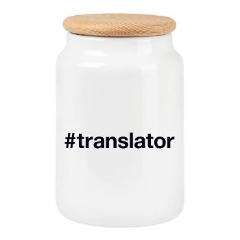TRANSLATOR Hashtag - Keksdose mit Holzdeckel - Weiß - Vorne