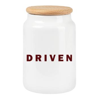 Motiviertes Fahren Illustration - Keksdose mit Holzdeckel - Weiß - Vorne