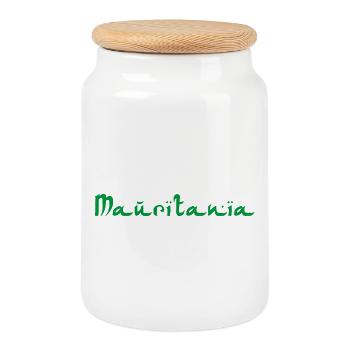 Mauritania Mauritania - Cookie Jar with Wooden Lid - white - Front