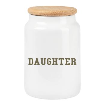 DAUGHTER – College Style Statement - Keksdose mit Holzdeckel - Weiß - Vorne