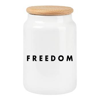 Freedom - Keksdose mit Holzdeckel - Weiß - Vorne