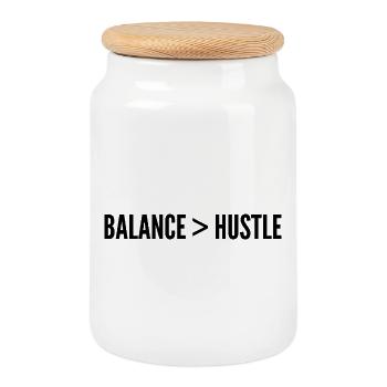Équilibre Plus Fort Que L’Ambition - Boîte à biscuits avec couvercle en bois - blanc - Devant