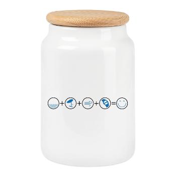 Wing Icons - Cookie Jar with Wooden Lid - white - Front