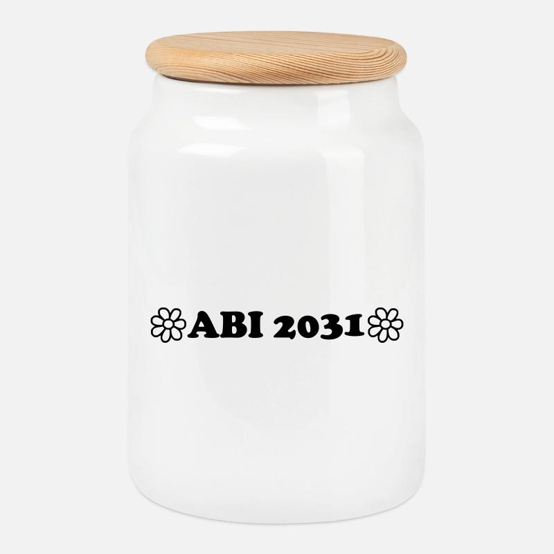ABI 2031 - Keksdose mit Holzdeckel - Weiß