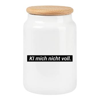 KI mich nicht voll quatschen künstliche witzig - Keksdose mit Holzdeckel - Weiß - Vorne
